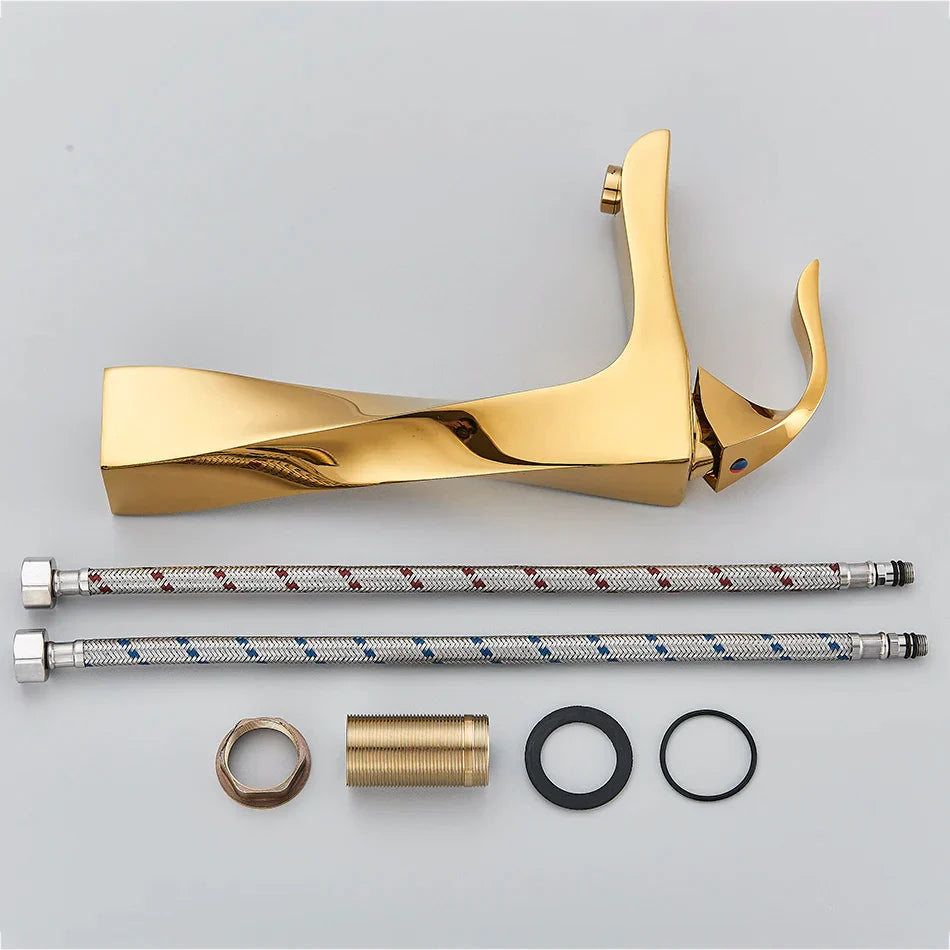 Decorbites™ Schwarz-Bronzene Badezimmer-Waschbeckenarmatur, Einhebel-Waschbeckenmischbatterie