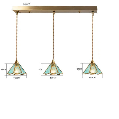 Decorbites™ Japanisches Vintage-Glas-Kupfer-LED-Pendant-Lampenleuchte für Schlafzimmer, Bar, Café