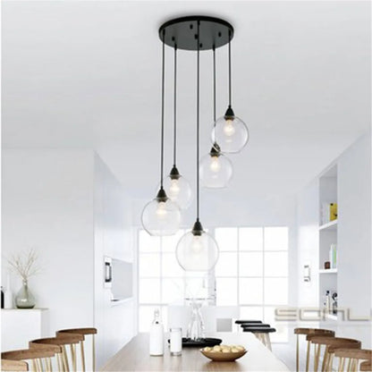 Decorbites™ Handgeblasener Klar-Glas-Kugellampenschirm mit 2 Öffnungen an den Enden, D18cm Glasabdeckung Kugellampenschirm