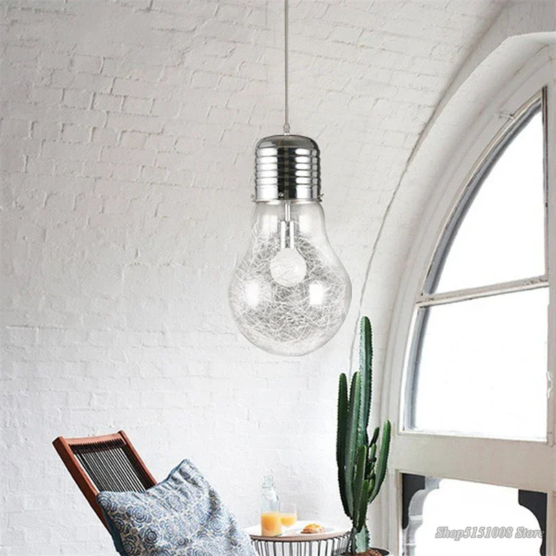 DecorBites™ Big Bulb LED Pendant Lights Glass Hanglamp Fixture for Home Décor