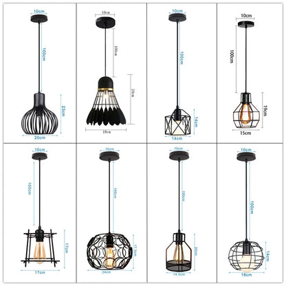 Decorbites™ Industrielles Nordisches Käfig-Pendant-Licht, Schwarzes Eisen Retro-Loft-Hängeleuchte