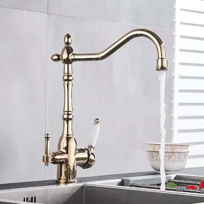 Decorbites™ Doppelauslass-Filterarmatur mit 360°-Drehung zur Küchen-Wasserreinigung