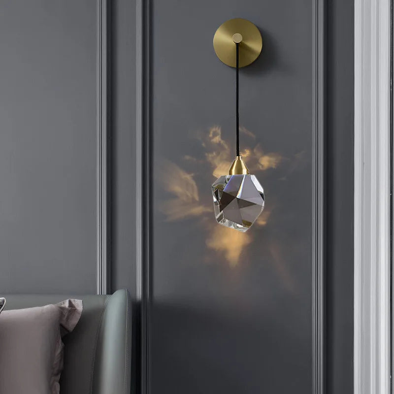 DecorBites™ Crystal Wall Sconce: Elegant LED Lighting for Living Room, Bedroom, or Corridor