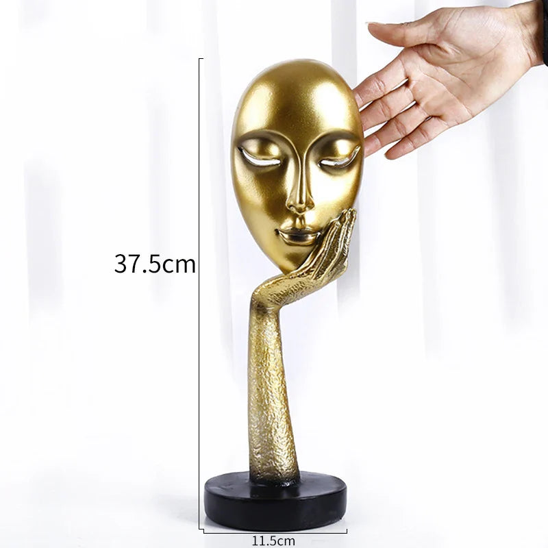 Decorbites™ Abstrakte Kunstskulptur Damegesicht Harz-Ornamente für die Heimdekoration