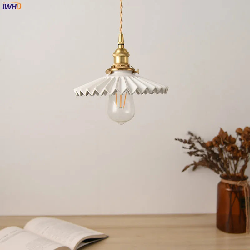Decorbites™ Japanische Keramik-Hängeleuchte Kupfer Vintage Nordisches Lampenarmatur für Heimdekoration