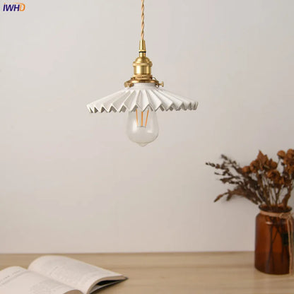 Decorbites™ Japanische Keramik-Hängeleuchte Kupfer Vintage Nordisches Lampenarmatur für Heimdekoration