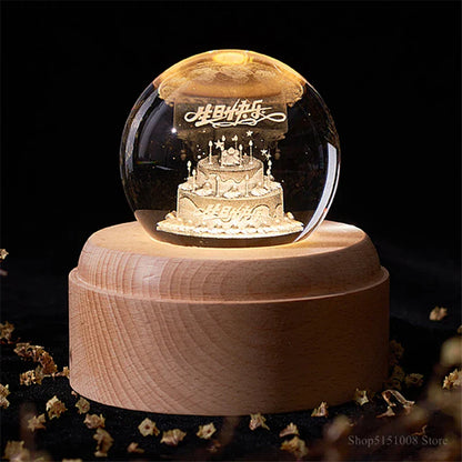 Decorbites™ Kristallkugel-Nachtleuchte USB-Musikbox Universen-Globus 3D-Lampe