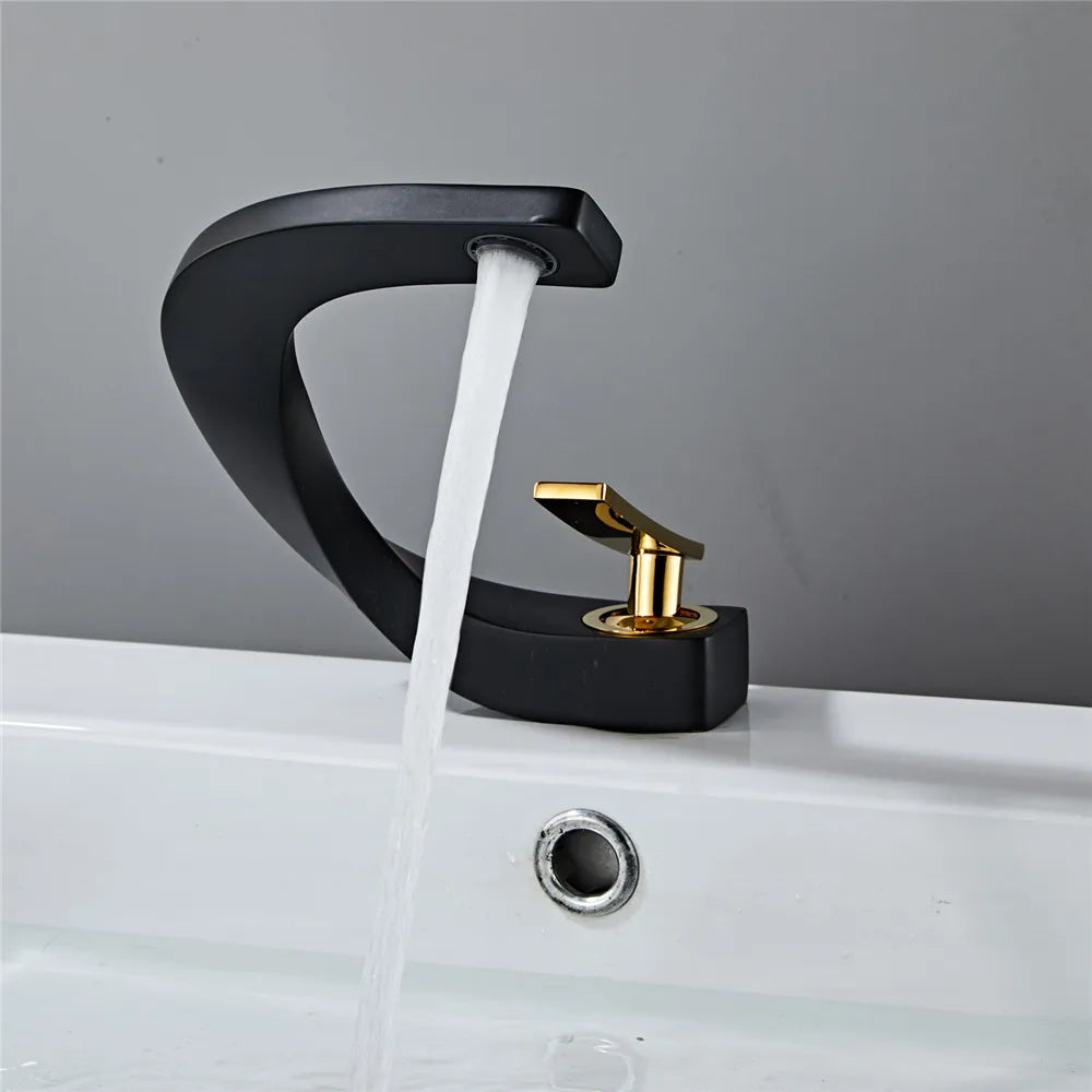 Gold White Basin Faucet