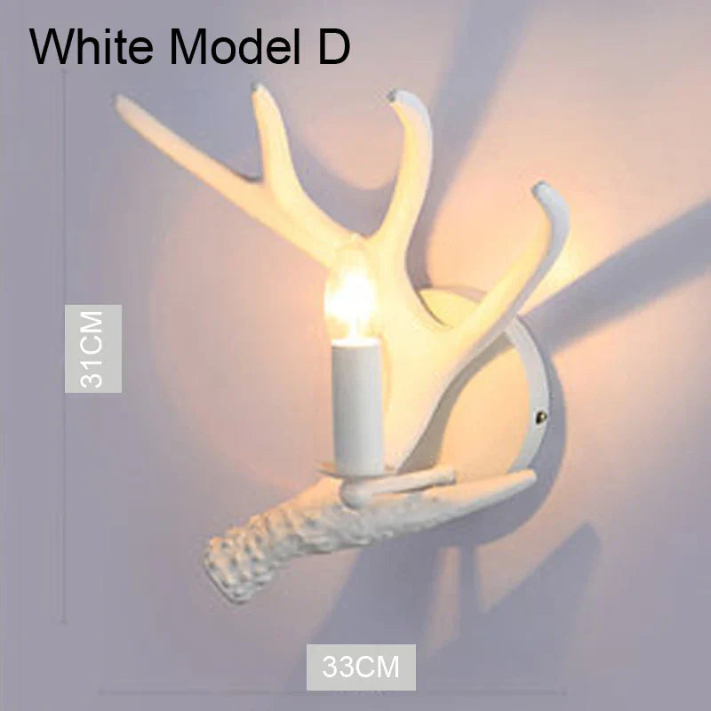 Decorbites™ Hirschgeweih-Harz-Wandleuchte mit warmweißem LED-Licht