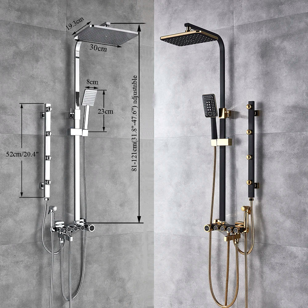 Decorbites™ 5-Funktions-Duscharmatur-Set mit Regendusche, Handbrause und Badewannenarmatur