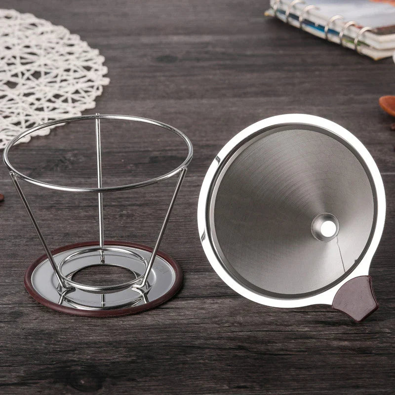 Decorbites™ Doppelschichtiger Edelstahl-Kaffeefilter-Trichter für langlebige Zubereitung