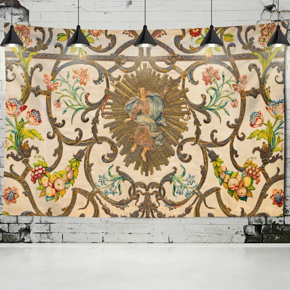 DecorBites™ Khaki Retro Pattern Wall Tapestry for High-End Indoor Home Decor