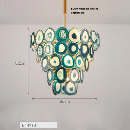 Decorbites™ LED-Achat-Kronleuchter-Beleuchtung für den Eingangsbereich – Farbige Designerlampen