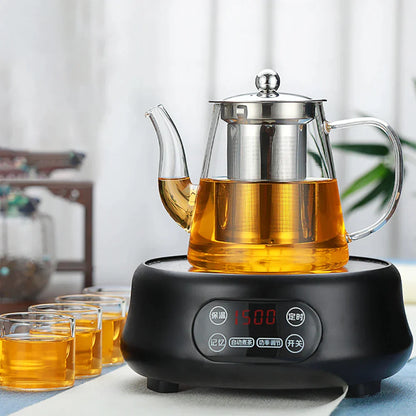 Decorbites™ Glas-Teekanne mit Infuser: Gefilterte Teekanne für Oolong, Puer, Kaffee und Blumentee