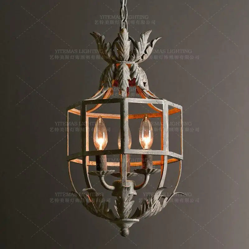 Decorbites™ Graue Metallkäfig-Laternen-Kronleuchter - Vintage Hängelampe