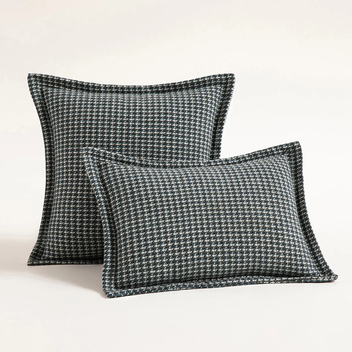 DecorBites™ Houndstooth Jacquard Throw Pillow Covers - Square Cushion Cover