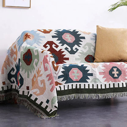 Decorbites™ Geometrische Fransen-Sofabezug - Boho-Stil Decke Staubschutz