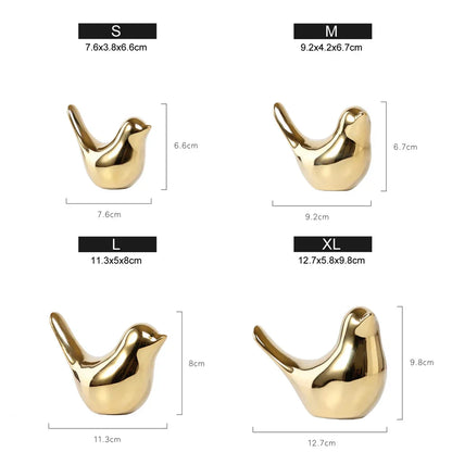Decorbites™ Goldene Keramik-Vogel-Figuren für die Heimdekoration – Modebewusste Hochzeitsornamente