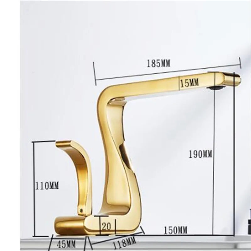 Gold White Brass Faucet