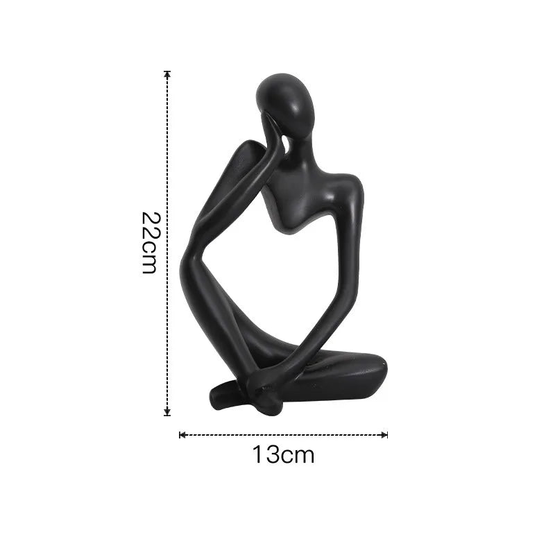 Decorbites™ Abstrakte Denkerin Frau-Figur Harz-Skulptur Modernes Kunst-Dekor Handwerksornament