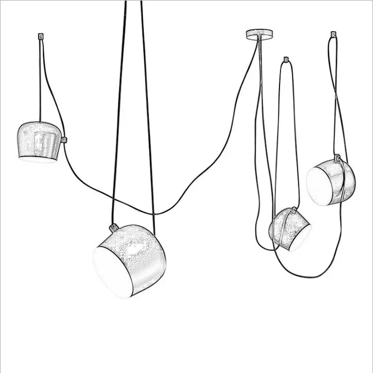 DecorBites™ Black Drum LED Pendant for Kitchen & Restaurant - Spider Industrial Ceiling Light