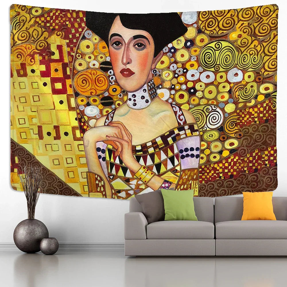 Gold Oil Painting Tapestry