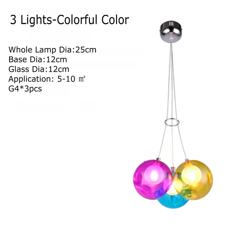 Decorbites™ Klar-Glas-Lüster mit bunten Wandlampen, LED-Hängeleuchte für Wohnzimmer und Kinderzimmer