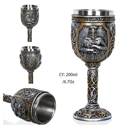 Decorbites™ Drachenschädel-Becher: Gotisches Harz Edelstahl-Weinglas für Cocktailbar-Partys