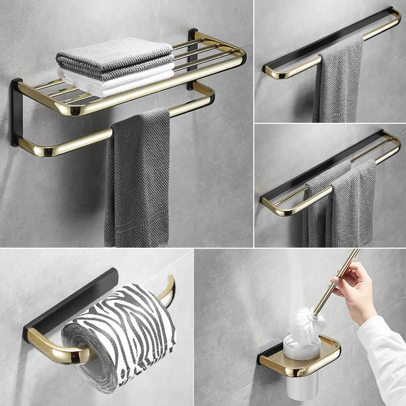 Gold Black Bathroom Hardware