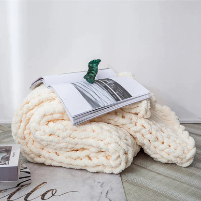 Decorbites™ Kuschelige Chenille-Grobstrickdecke - Weiche dekorative Überdecke für Bett, Sofa, Wohnzimmer - Sommerquilt- oder Teppichalternative