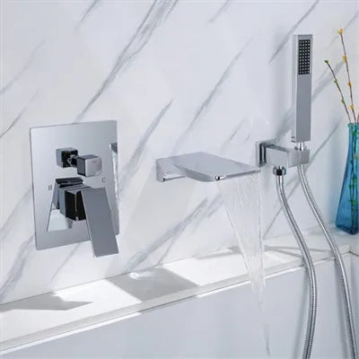 Decorbites™ Gold Badewannen-Duscharmatur-Set mit Handbrause, Wasserfall und Mischbatterie