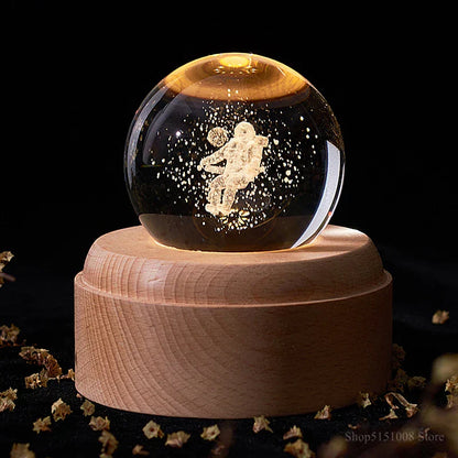 Decorbites™ Kristallkugel-Nachtleuchte USB-Musikbox Universen-Globus 3D-Lampe