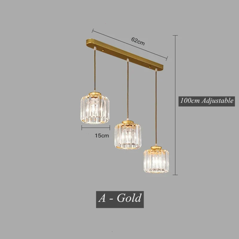 DecorBites™ Crystal LED Pendant Chandelier for Dining Living Room Decor