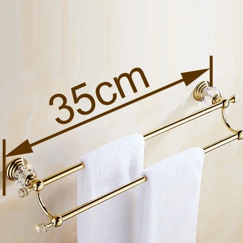 Decorbites™ Kristallgold Doppeltuchhalter für das Badezimmer, 60 cm Länge