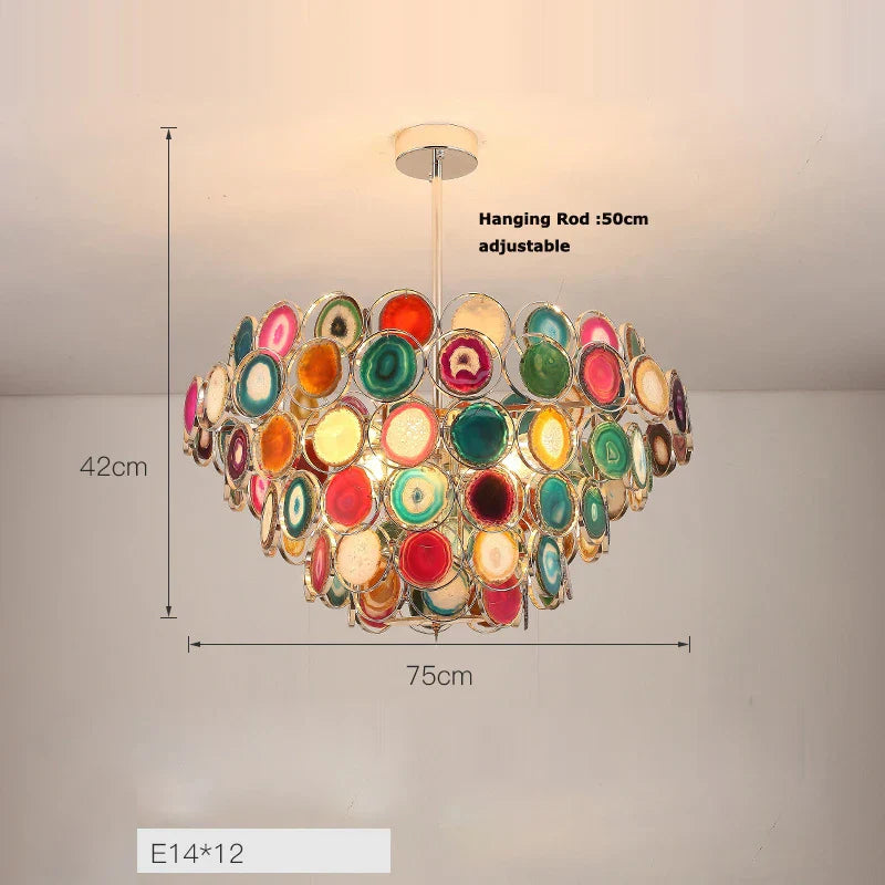 Decorbites™ LED-Achat-Kronleuchter-Beleuchtung für den Eingangsbereich – Farbige Designerlampen