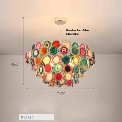 Decorbites™ LED-Achat-Kronleuchter-Beleuchtung für den Eingangsbereich – Farbige Designerlampen