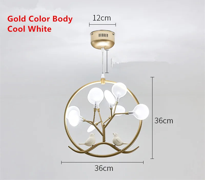 Gold Glass Nordic Chandelier