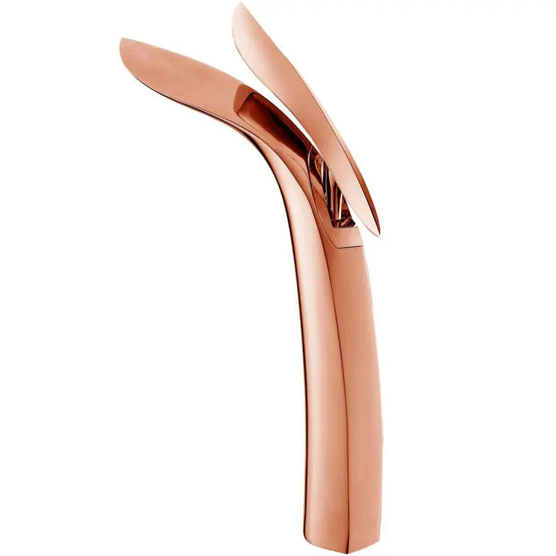 Gold Brass Basin Faucet Tall Single-Handle Style