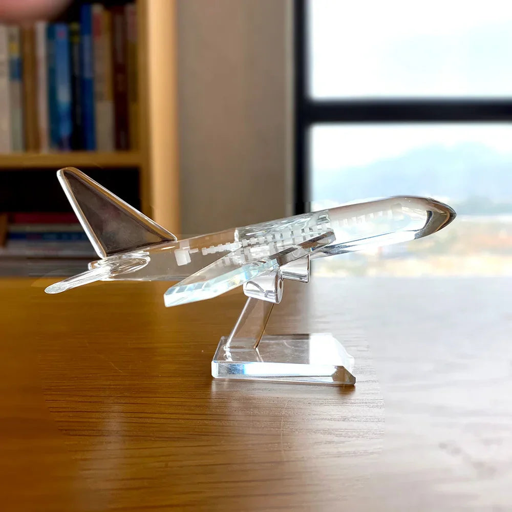 Decorbites™ Kristall-Flugzeug-Figur Glas-Flugzeug-Sammlerstück Heimdekoration