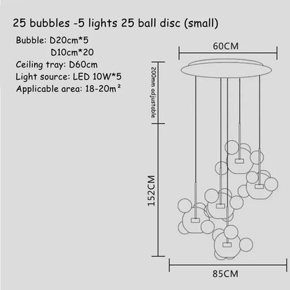 Decorbites™ Glas-Blase-LED-Kronleuchter für Kinder-Küchen-Esszimmer-Büro-Beleuchtung