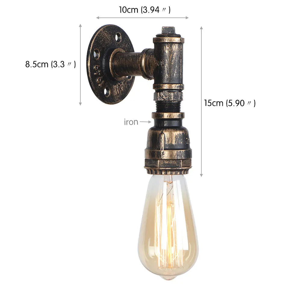 Decorbites™ Industrielle Wasserrohr-Wandlampen | Vintage-Stil Eisenrohr-Lampe