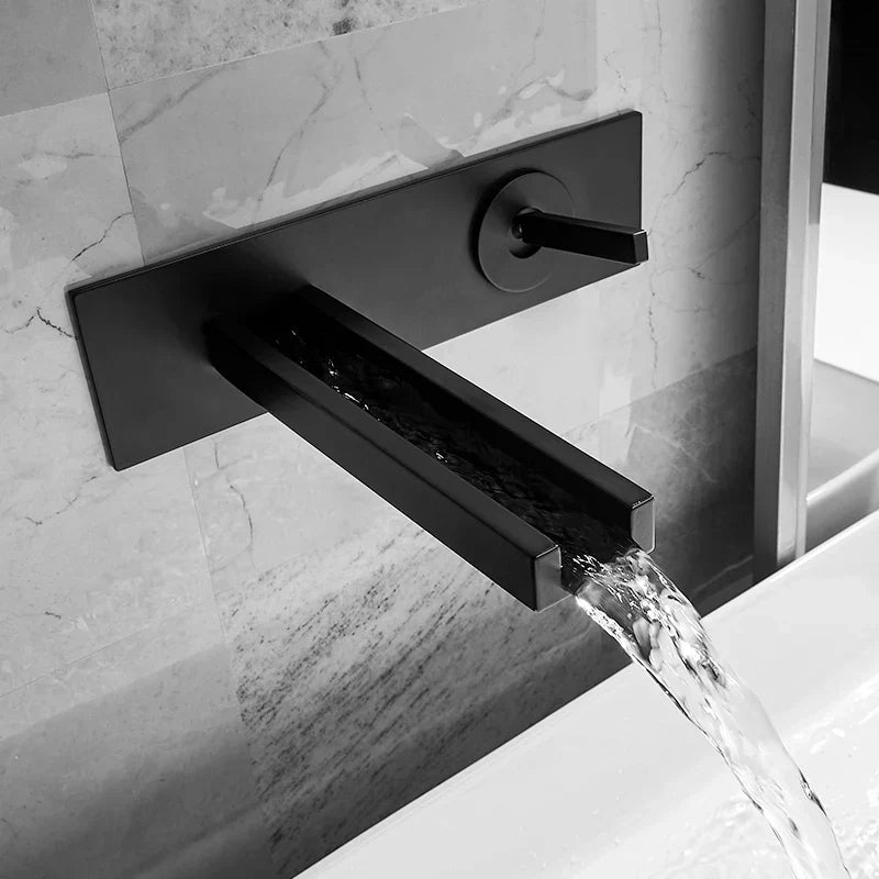 Decorbites™ Zweihand-Wandmontiertes Messing-Waschbeckenarmatur Silberner Mischbatterie