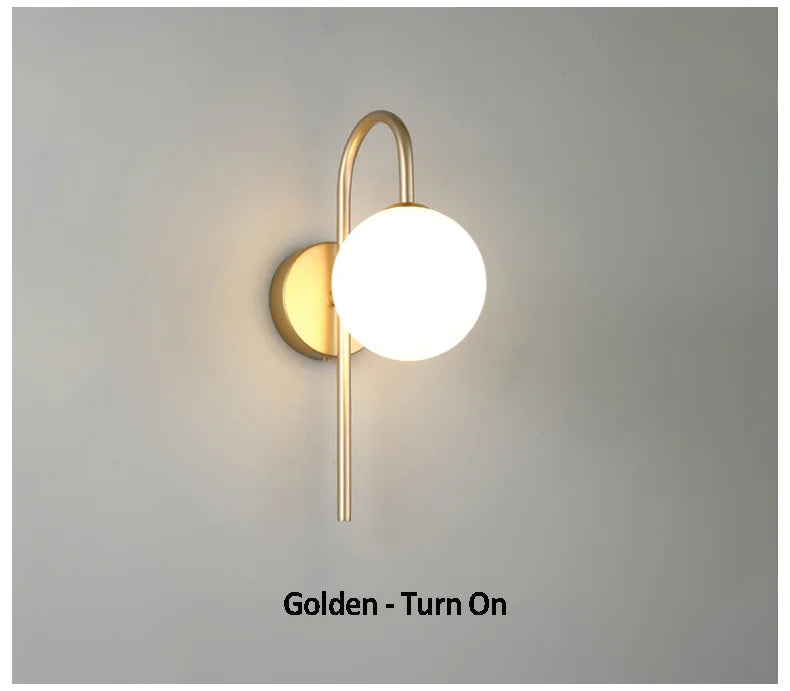 Decorbites™ Glas-Kugeln-LED-Wandleuchte für elegante Beleuchtung im Wohnzimmer, Schlafzimmer, Hotel und Treppenhaus