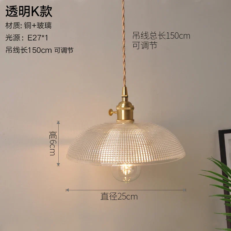 Decorbites™ Glas-Kupfer-Hängeleuchte: Moderne nordische Stil Pendelleuchte für Küche, Esszimmer und Wohnzimmer