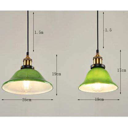 Decorbites™ Grünes Glas-Kunstanhängerleuchte: Nostalgischer Industrie-Stil für Restaurant, Bar und Café