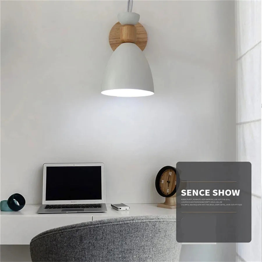 DecorBites™ LED Wood Wall Sconce Modern E27 Base Fixture for Aisle Lighting