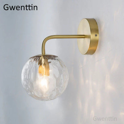 Decorbites™ Gold-Glas-Kugellampen Wandlampe | Nordische Spiegel-Wandleuchte Innenbeleuchtung