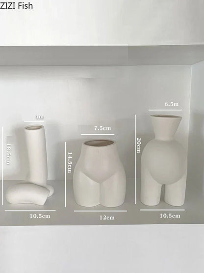 Decorbites™ Abstrakte menschliche Körper-Vase - Keramische Halbfigur-Home-Dekoration