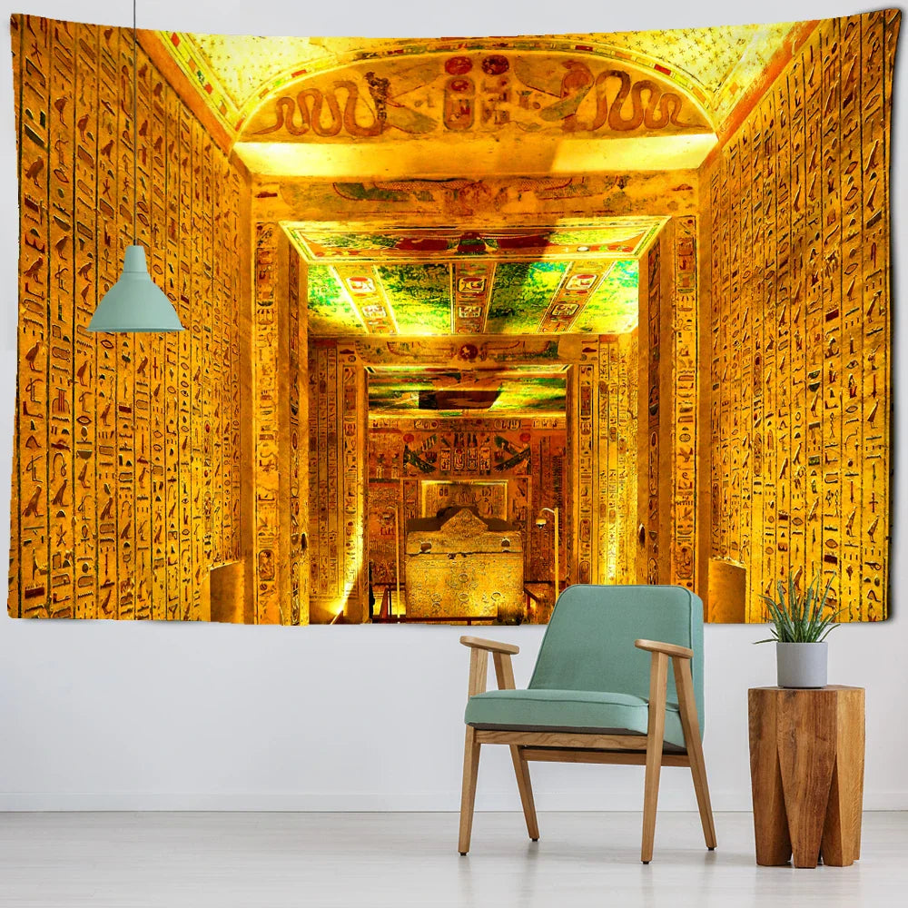 Decorbites™ Ägyptischer Pharao-Teppich Wandbehang – Boho-Hippie-Heimdekoration