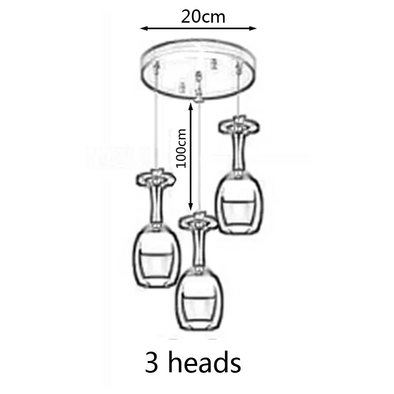 DecorBites™ LED Wine Glass Pendant Lights for Restaurant, Bar, and Dining Room